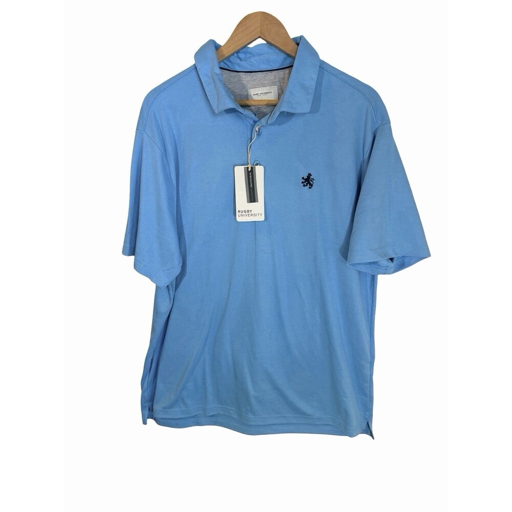 Rugby University Polo Shirt Short Sleeve Men's Size X-Large Blue Soft cotton NEW